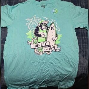Hurley Surf Monkey Tee in Light Blue